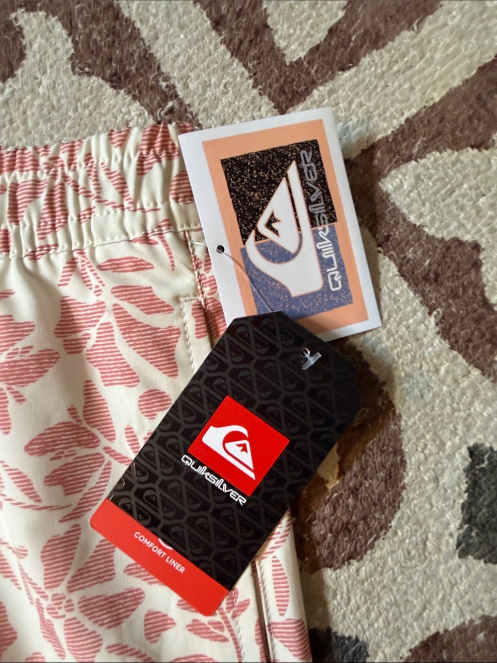 Quiksilver Cream & Pink Floral Board Shorts - Picture 3 of 13